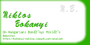 miklos bokanyi business card